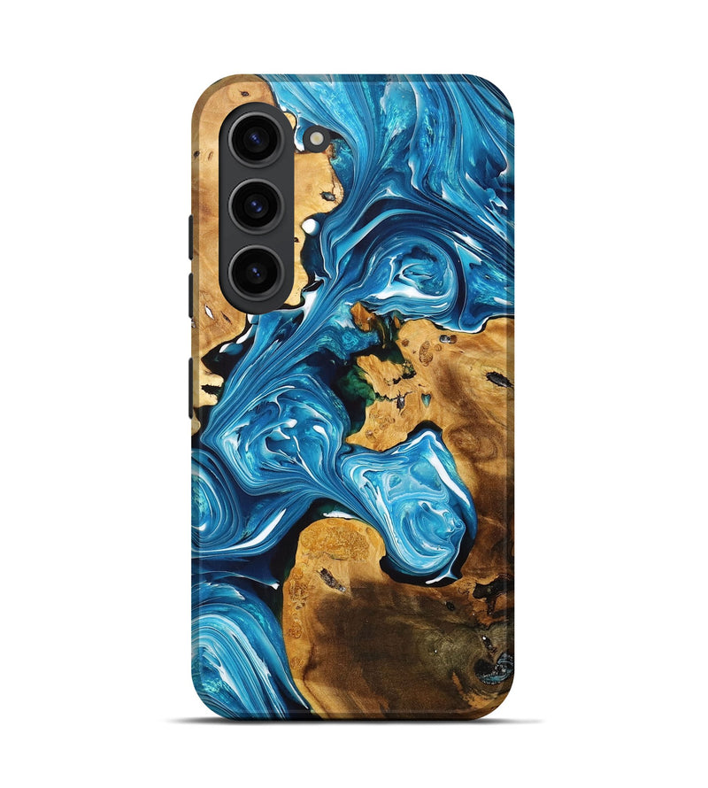 Galaxy S23 Wood+Resin Live Edge Phone Case - Eula (Blue, 707056)