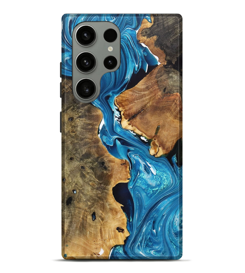 Galaxy S23 Ultra Wood+Resin Live Edge Phone Case - King (Blue, 707057)