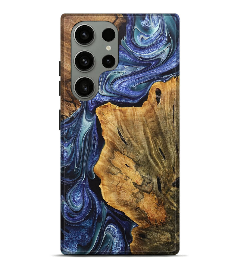 Galaxy S23 Ultra Wood+Resin Live Edge Phone Case - Roxanne (Blue, 707058)