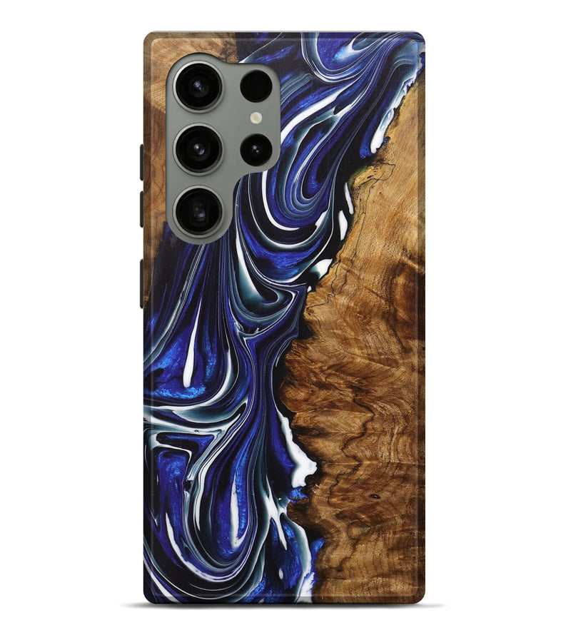 Galaxy S24 Ultra Wood+Resin Live Edge Phone Case - Chasity (Blue, 707061)