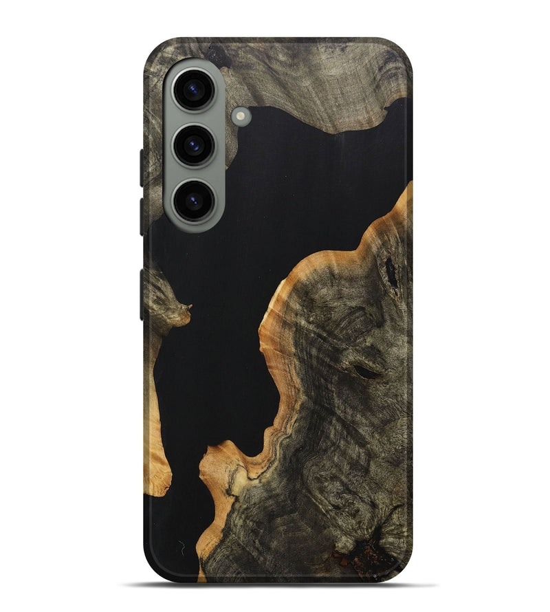 Galaxy S24 Plus Wood+Resin Live Edge Phone Case - Marquita (Pure Black, 707072)