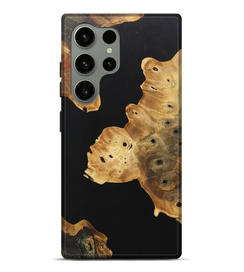Galaxy S24 Ultra Wood+Resin Live Edge Phone Case - Candice (Pure Black, 707074)
