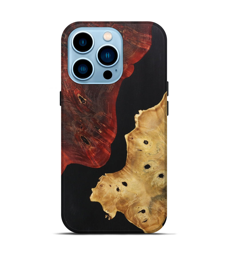 iPhone 14 Pro Wood+Resin Live Edge Phone Case - Walker (Pure Black, 707075)
