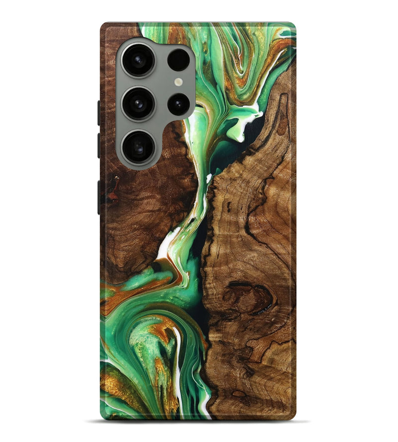 Galaxy S24 Ultra Wood+Resin Live Edge Phone Case - Bethany (Green, 707076)