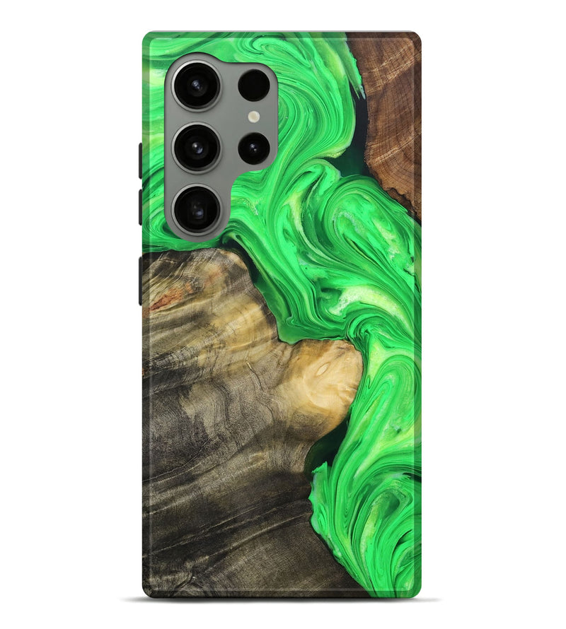 Galaxy S24 Ultra Wood+Resin Live Edge Phone Case - Mattie (Green, 707079)