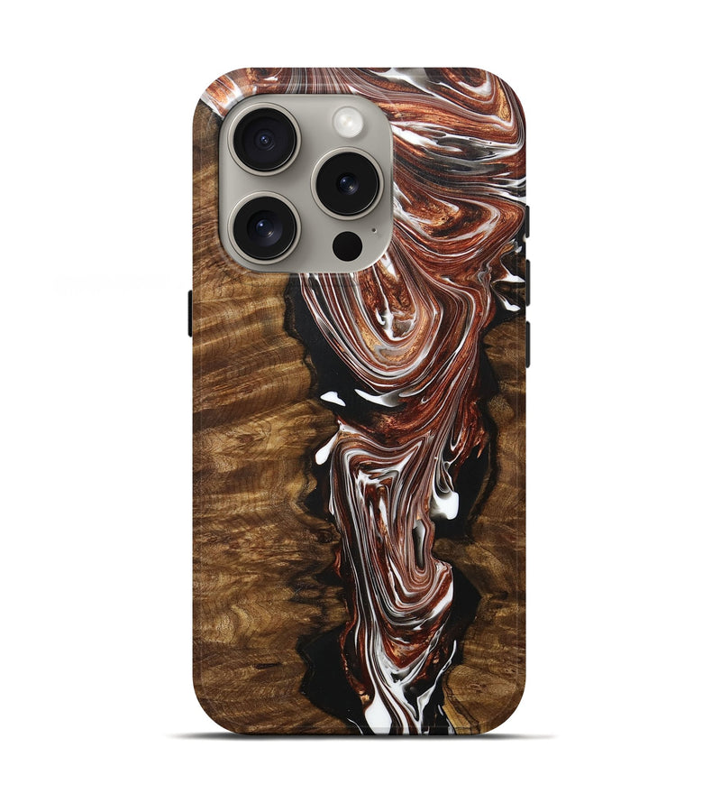 iPhone 16 Pro Wood+Resin Live Edge Phone Case - Ray (Black & White, 707088)