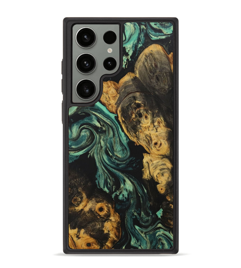 Galaxy S23 Ultra Wood+Resin Phone Case - Mason (Green, 707173)