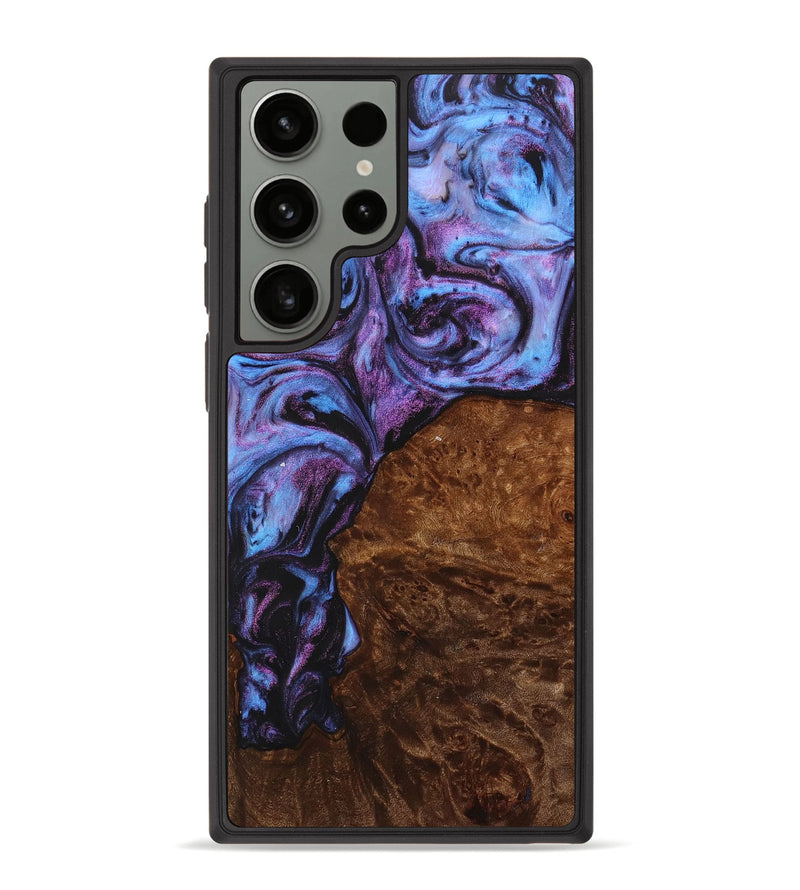 Galaxy S23 Ultra Wood+Resin Phone Case - Shana (Purple, 707277)