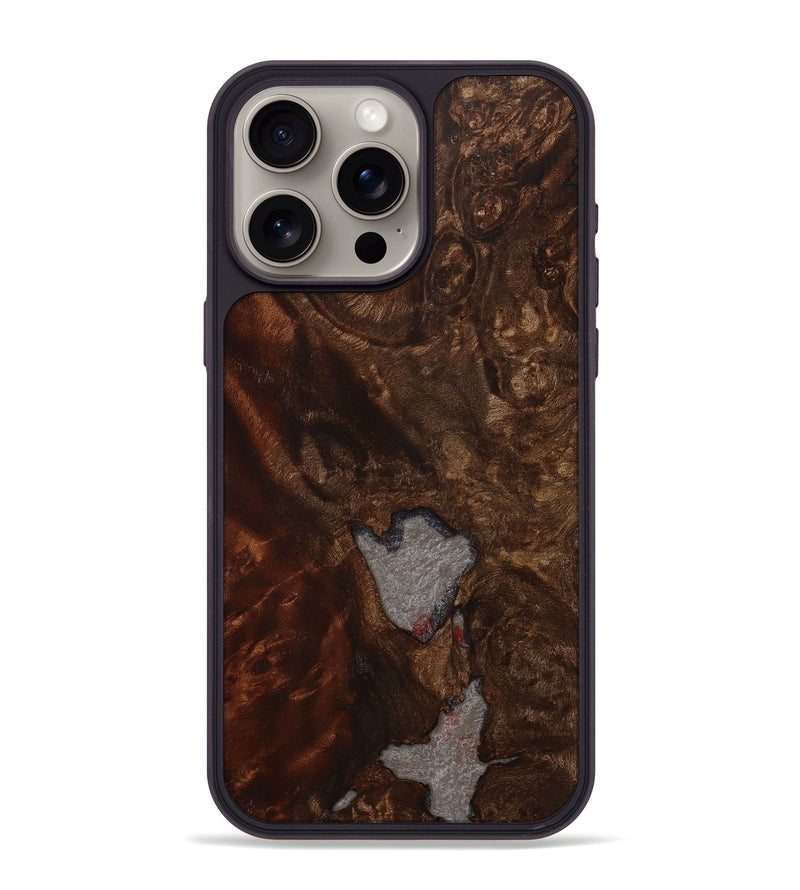 iPhone 15 Pro Max Wood+Resin Phone Case - Tracy (Wood Burl, 707296)