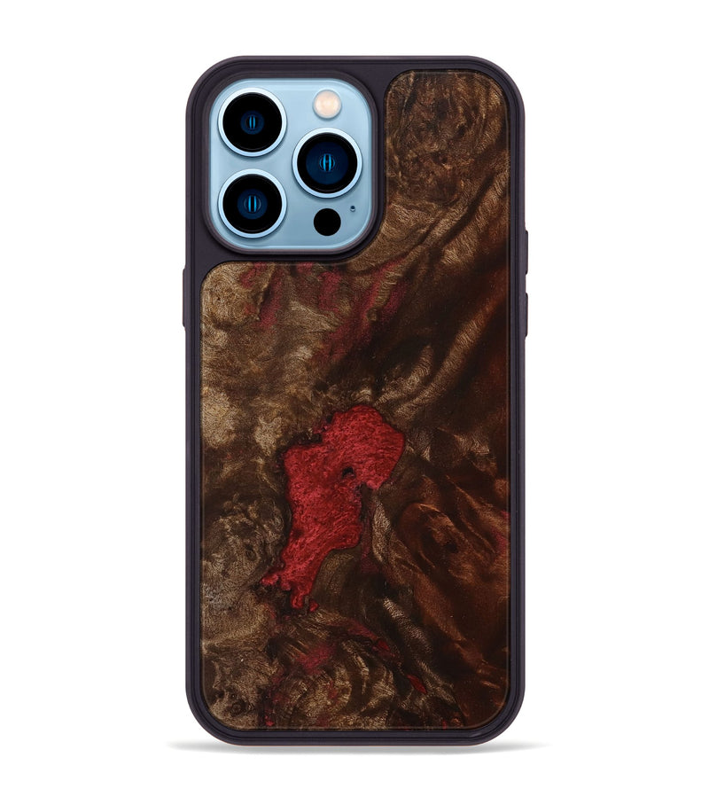 iPhone 14 Pro Max Wood+Resin Phone Case - Rodney (Wood Burl, 707300)