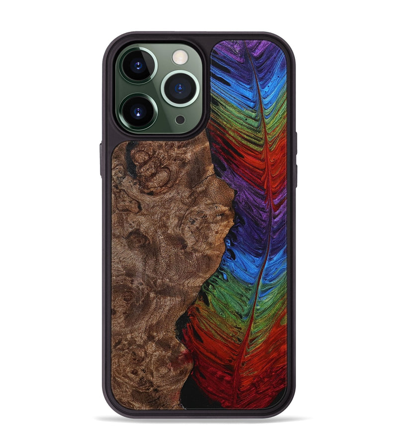iPhone 13 Pro Max Wood+Resin Phone Case - Stephen (Feather, 707427)
