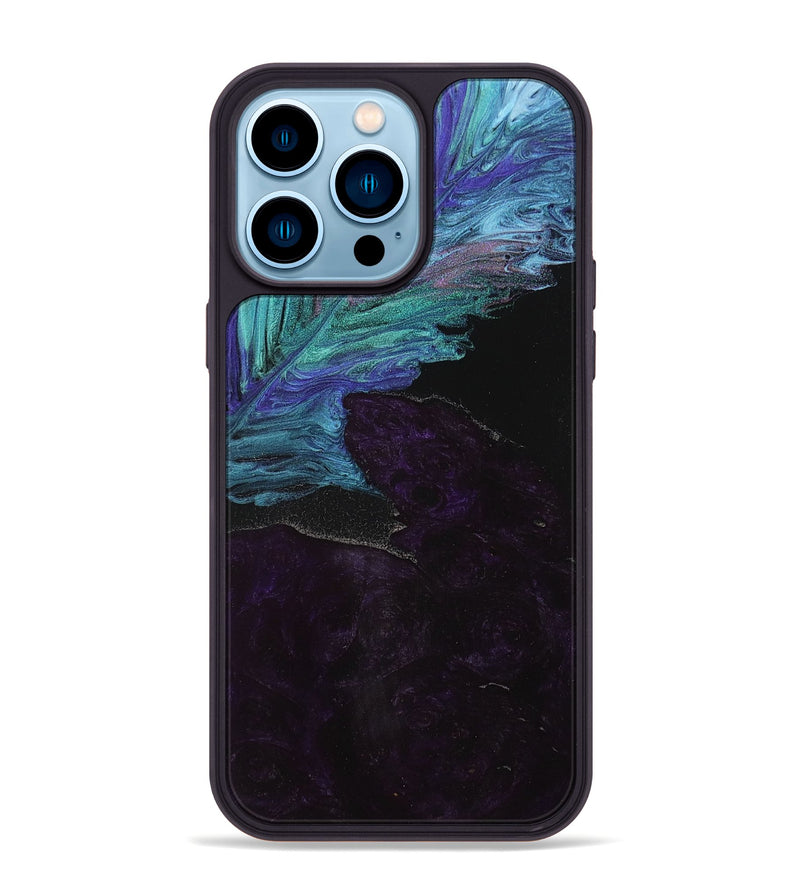 iPhone 14 Pro Max Wood+Resin Phone Case - Joyce (Feather, 707433)