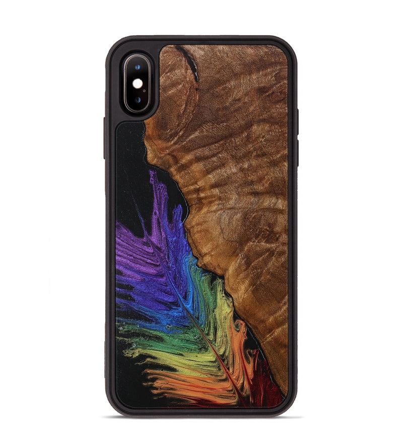 iPhone Xs Max Wood+Resin Phone Case - Vanessa (Feather, 707436)