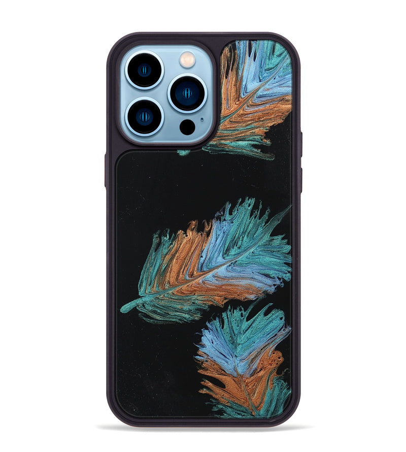iPhone 14 Pro Max Wood+Resin Phone Case - Javier (Feather, 707445)