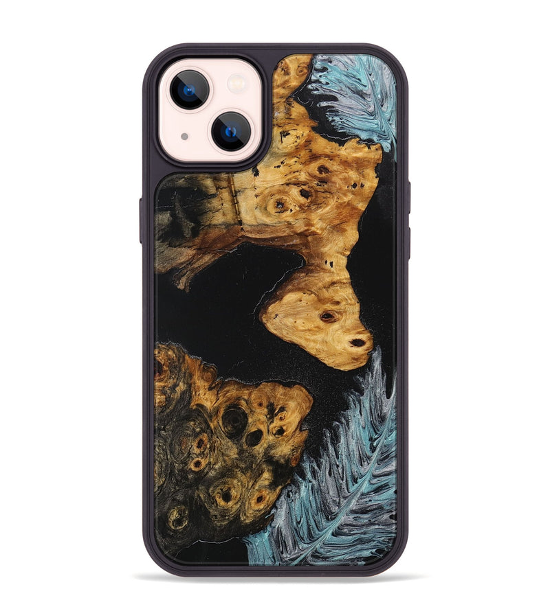 iPhone 14 Plus Wood+Resin Phone Case - Hugh (Feather, 707448)