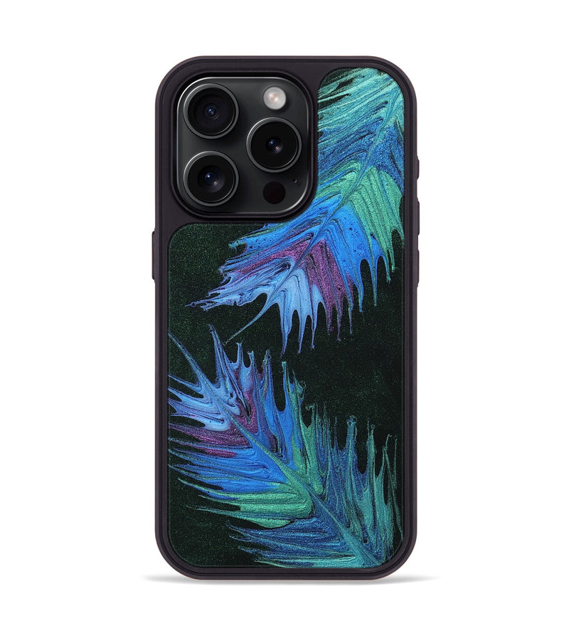 iPhone 15 Pro Wood+Resin Phone Case - Jaclyn (Feather, 707449)