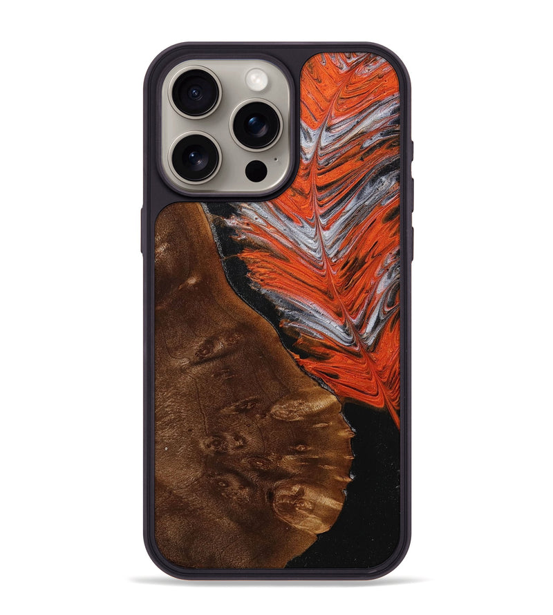 iPhone 15 Pro Max Wood+Resin Phone Case - Reign (Feather, 707451)