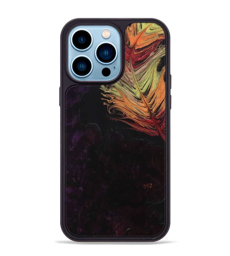 iPhone 14 Pro Max Wood+Resin Phone Case - Ariana (Feather, 707455)