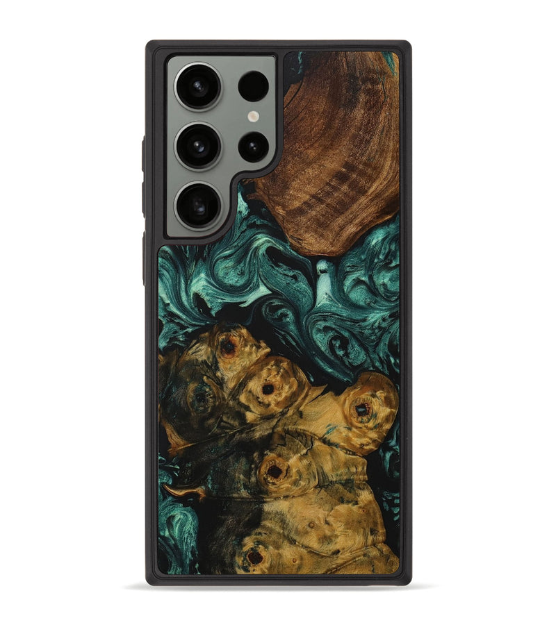 Galaxy S23 Ultra Wood+Resin Phone Case - Roland (Green, 707731)