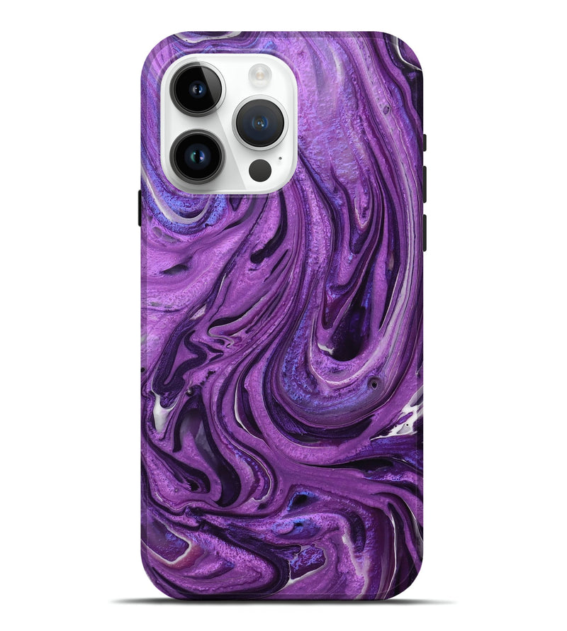 iPhone 15 Pro Max Wood+Resin Live Edge Phone Case - Merle (Purple, 707763)