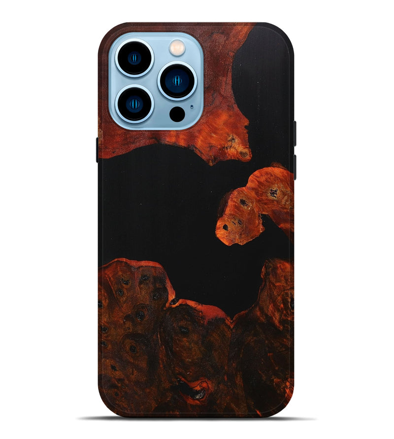 iPhone 14 Pro Max Wood+Resin Live Edge Phone Case - Jack (Pure Black, 707765)