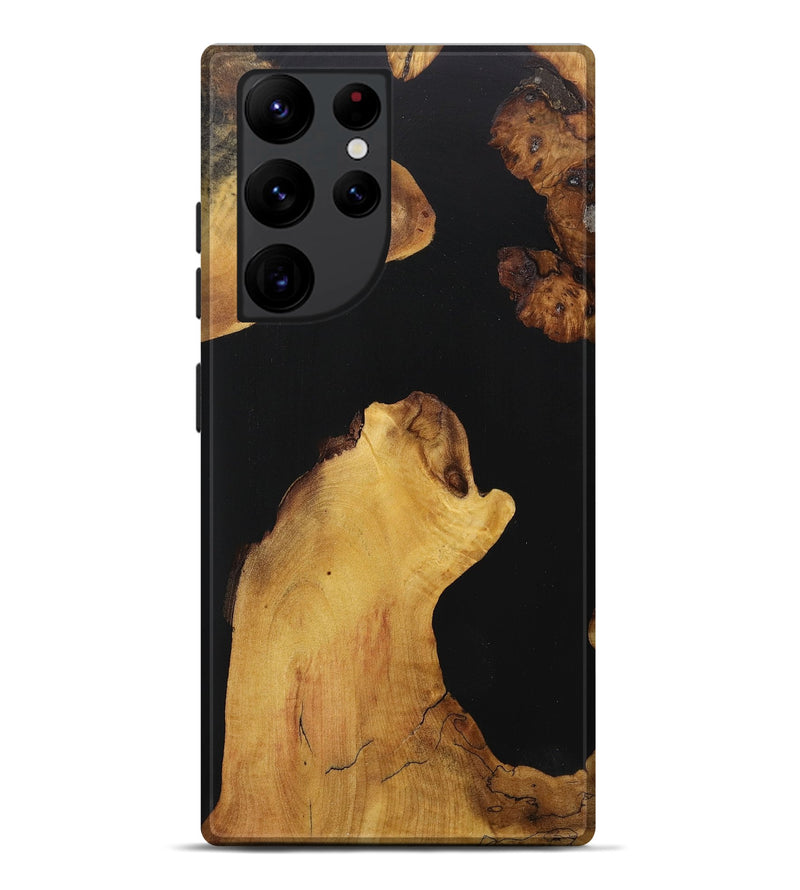 Galaxy S22 Ultra Wood+Resin Live Edge Phone Case - Jane (Pure Black, 707767)