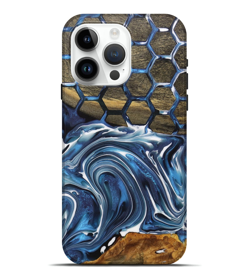 iPhone 15 Pro Max Wood+Resin Live Edge Phone Case - Mamie (Pattern, 707768)