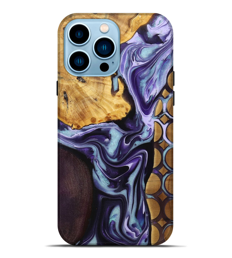 iPhone 14 Pro Max Wood+Resin Live Edge Phone Case - Robert (Pattern, 707769)