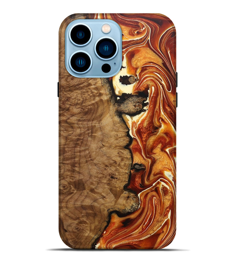 iPhone 14 Pro Max Wood+Resin Live Edge Phone Case - Jack (Red, 707774)