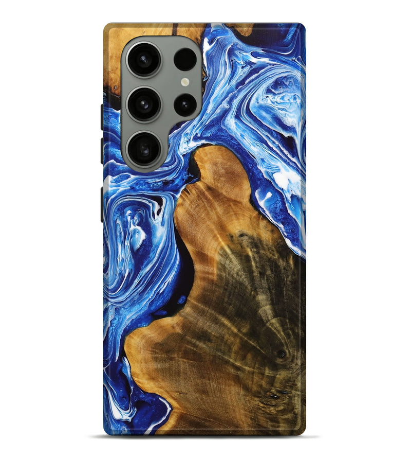 Galaxy S23 Ultra Wood+Resin Live Edge Phone Case - Selena (Blue, 707778)