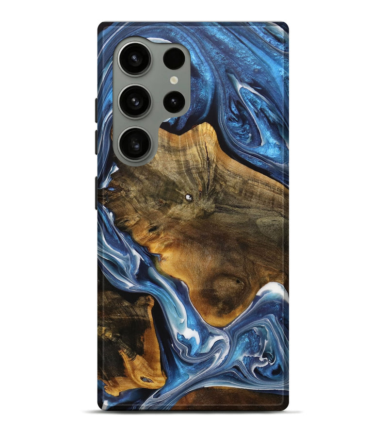 Galaxy S24 Ultra Wood+Resin Live Edge Phone Case - Everly (Blue, 707781)