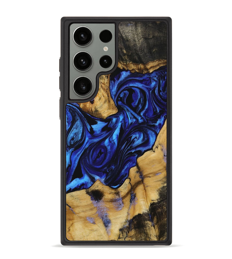 Galaxy S23 Ultra Wood+Resin Phone Case - Raiden (Blue, 707871)