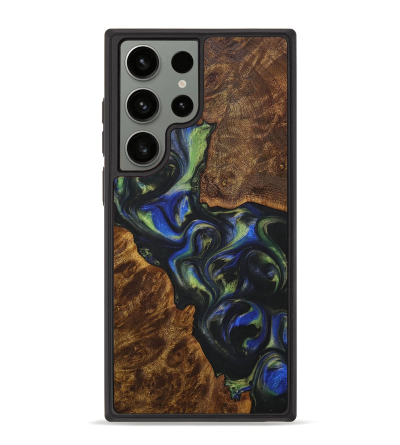 Galaxy S23 Ultra Wood+Resin Phone Case - Beckham (Green, 707921)