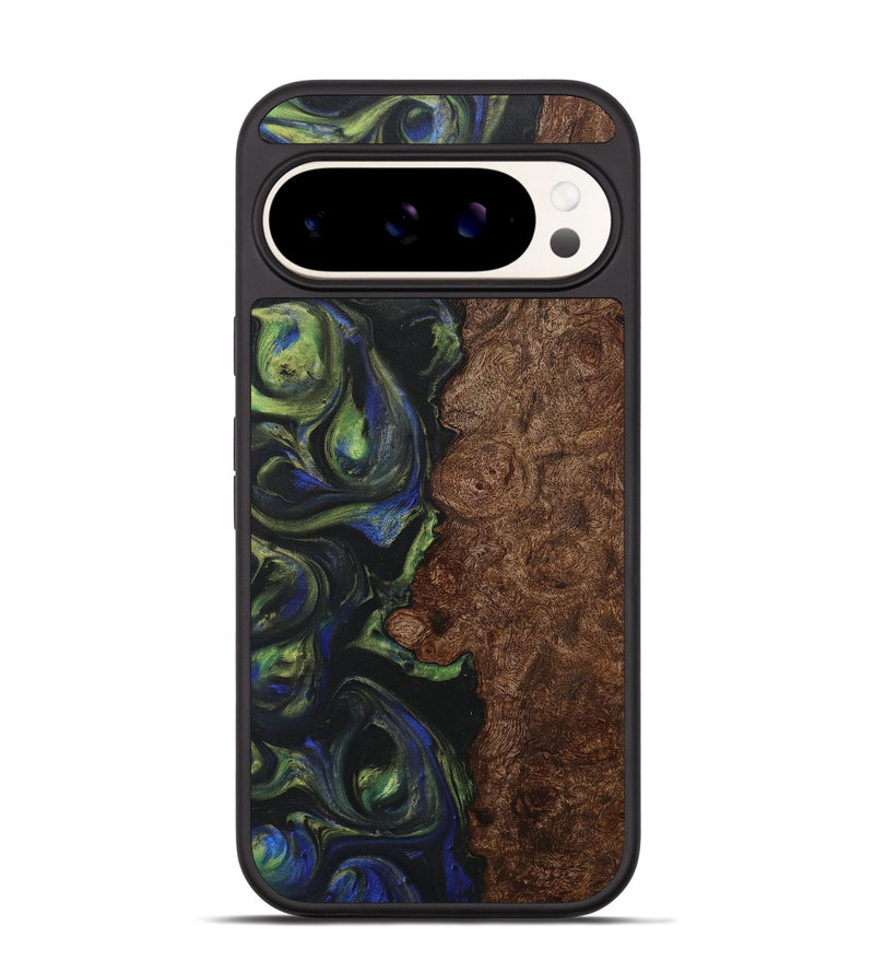 Pixel 9 Wood+Resin Phone Case - Iva (Green, 707933)