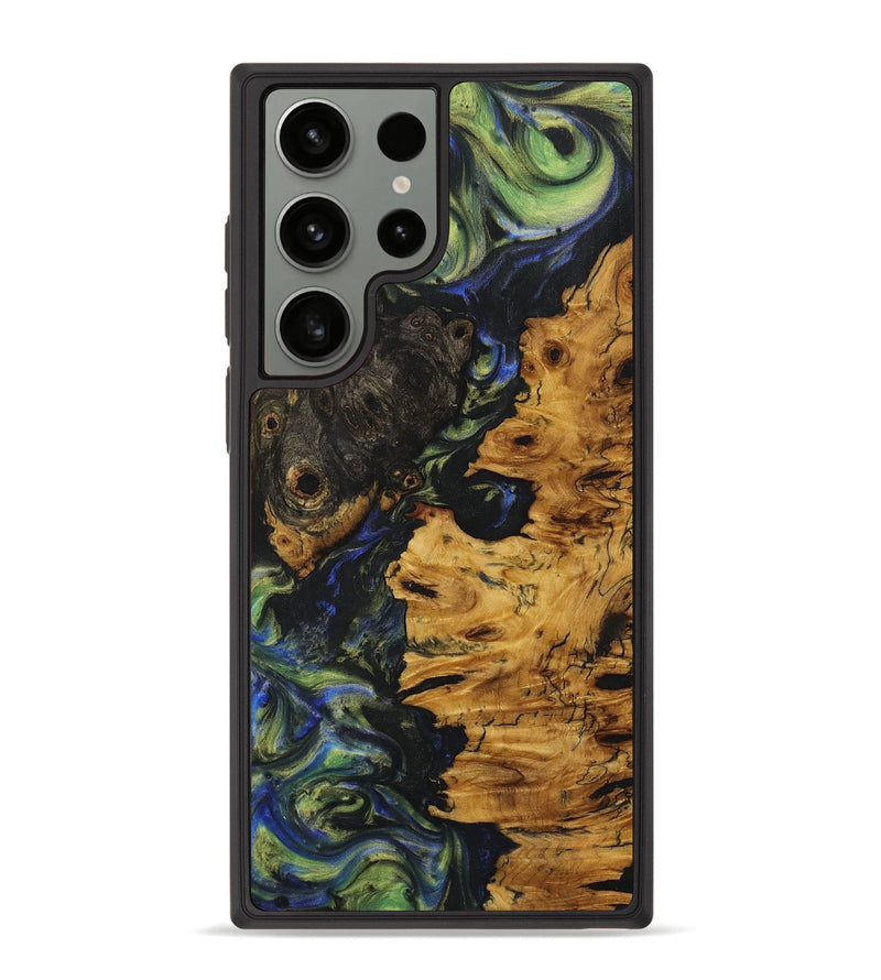 Galaxy S23 Ultra Wood+Resin Phone Case - Kaelyn (Green, 707938)