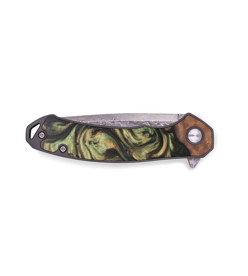 EDC Wood+Resin Pocket Knife - Litzy (Green, 708120)