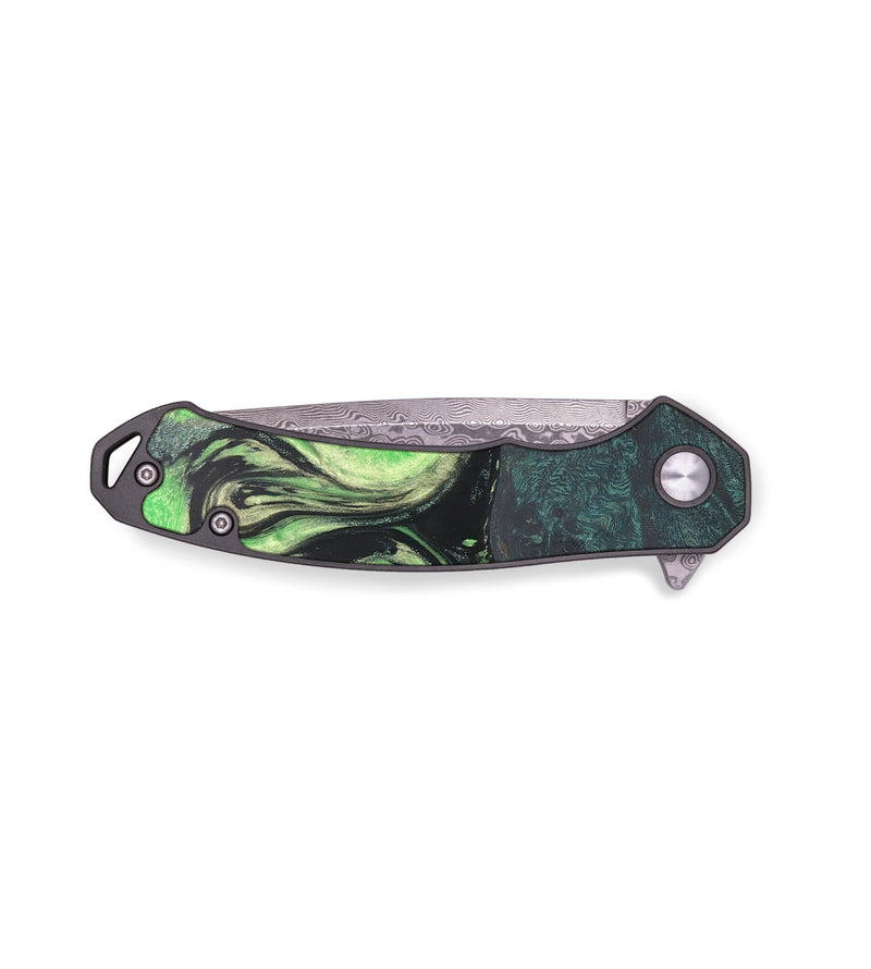 EDC Wood+Resin Pocket Knife - Perry (Green, 708121)