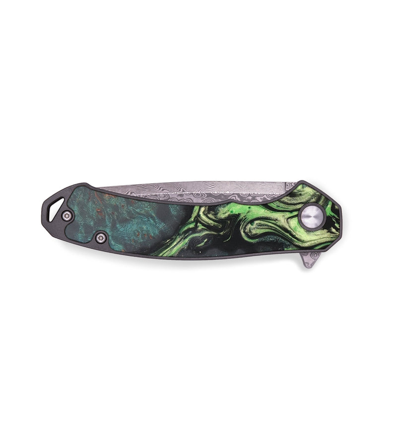 EDC Wood+Resin Pocket Knife - Cecil (Green, 708122)