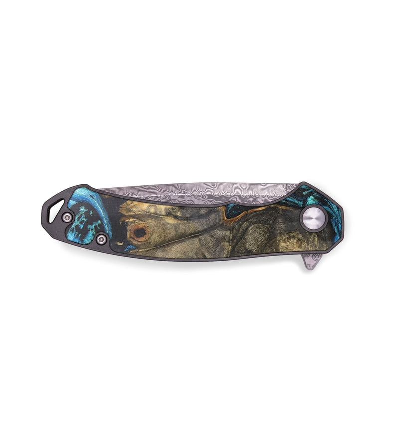 EDC Wood+Resin Pocket Knife - Aria (Blue, 708124)