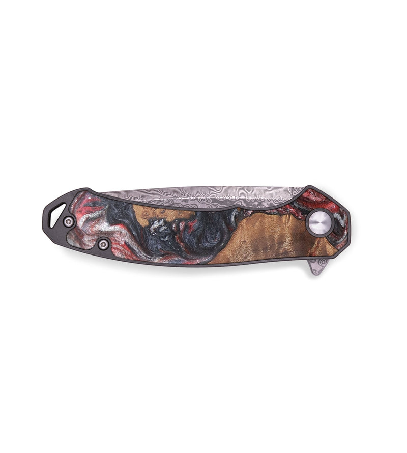 EDC Wood+Resin Pocket Knife - Kelly (Red, 708126)