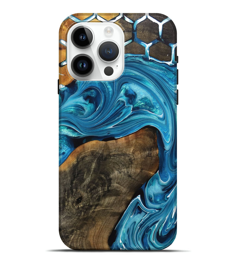 iPhone 15 Pro Max Wood+Resin Live Edge Phone Case - Sadie (Pattern, 708421)