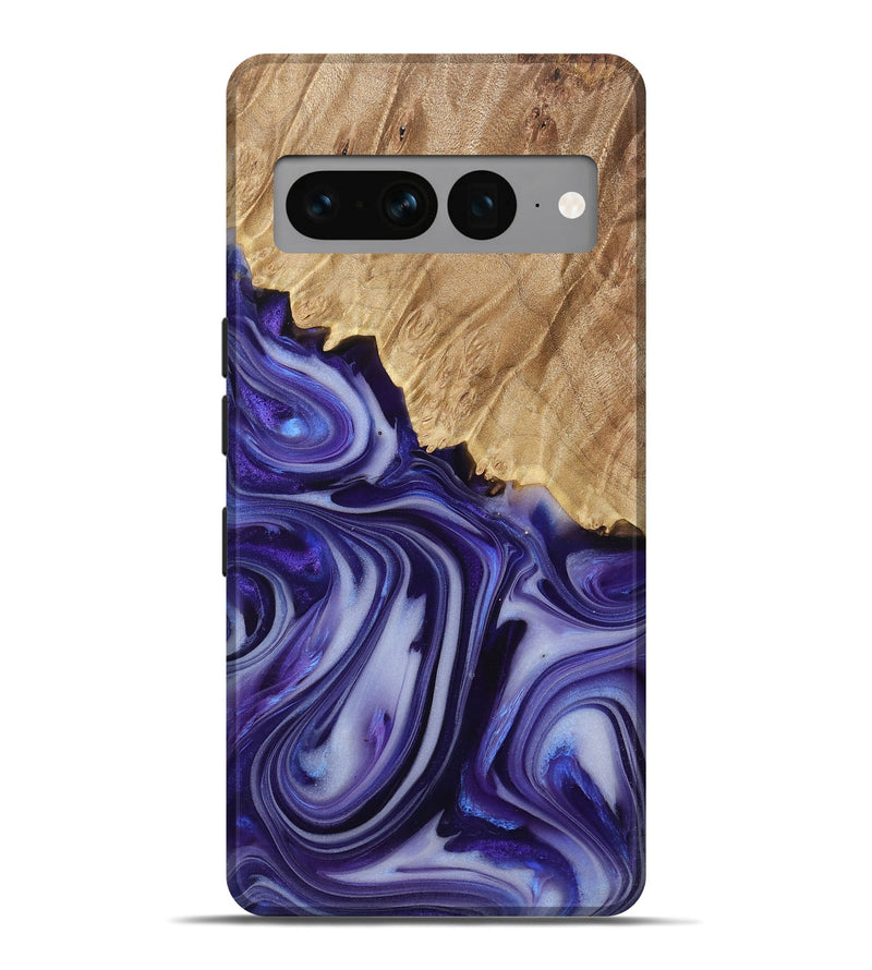 Pixel 7 Pro Wood+Resin Live Edge Phone Case - Mabel (Purple, 708426)