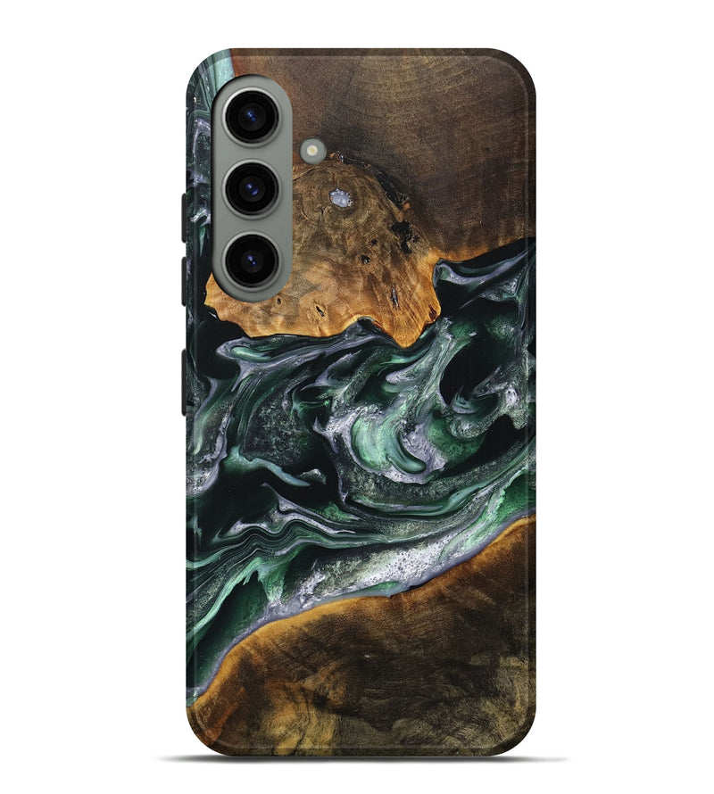Galaxy S24 Plus Wood+Resin Live Edge Phone Case - Constance (Green, 708446)