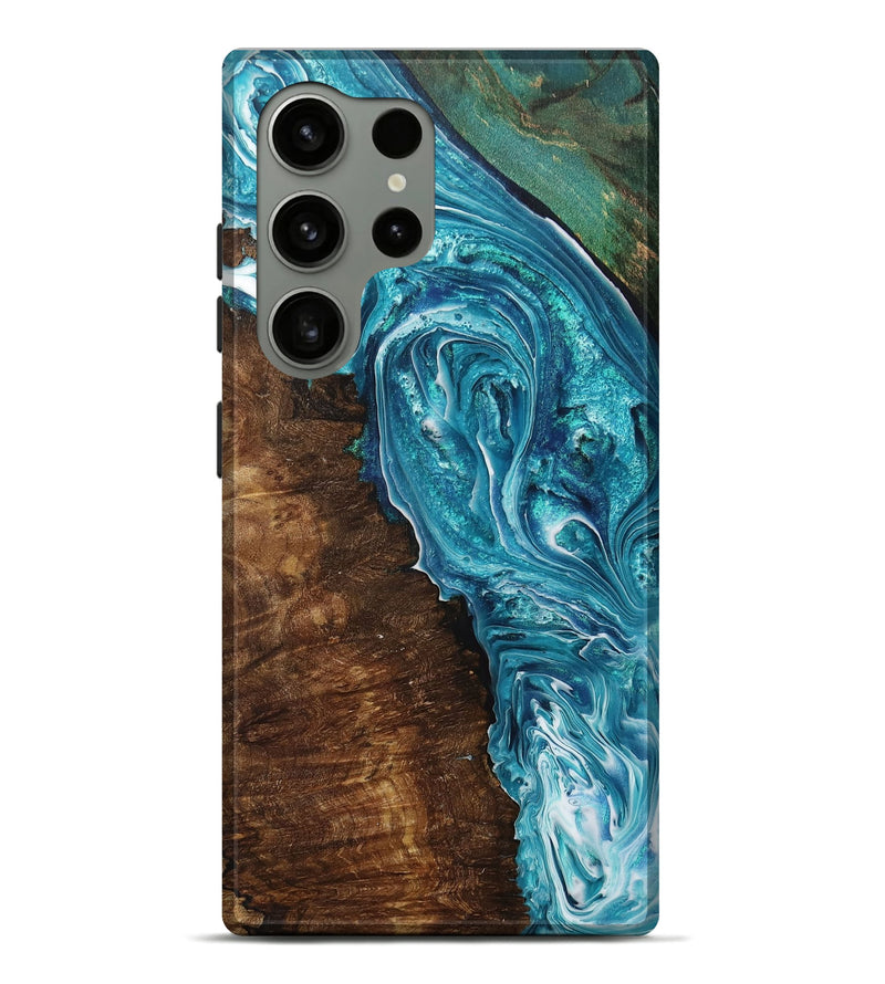 Galaxy S24 Ultra Wood+Resin Live Edge Phone Case - Issac (Blue, 708457)