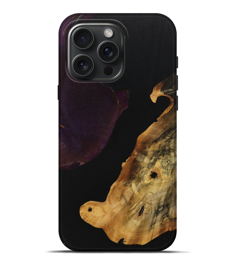 iPhone 16 Pro Max Wood+Resin Live Edge Phone Case - Dawson (Pure Black, 708464)