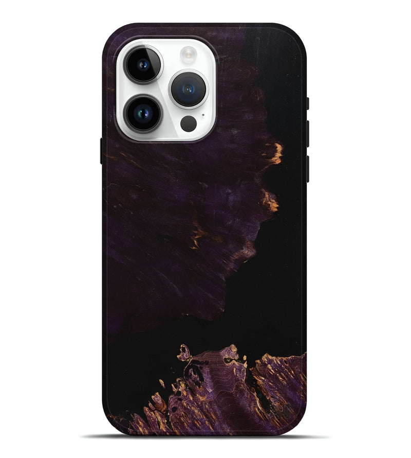 iPhone 15 Pro Max Wood+Resin Live Edge Phone Case - Zachary (Pure Black, 708470)