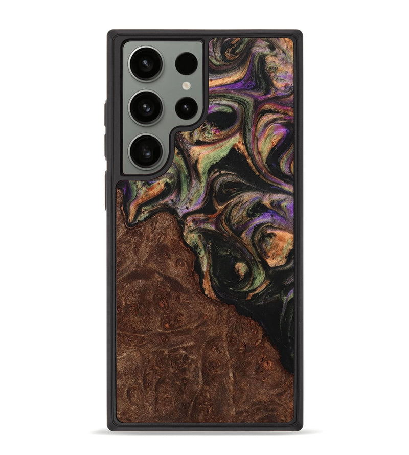 Galaxy S23 Ultra Wood+Resin Phone Case - Damon (Green, 708490)