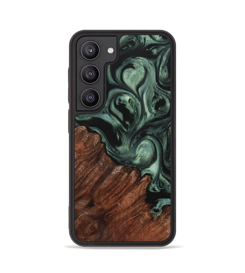 Galaxy S23 Wood+Resin Phone Case - Jaslene (Green, 708516)