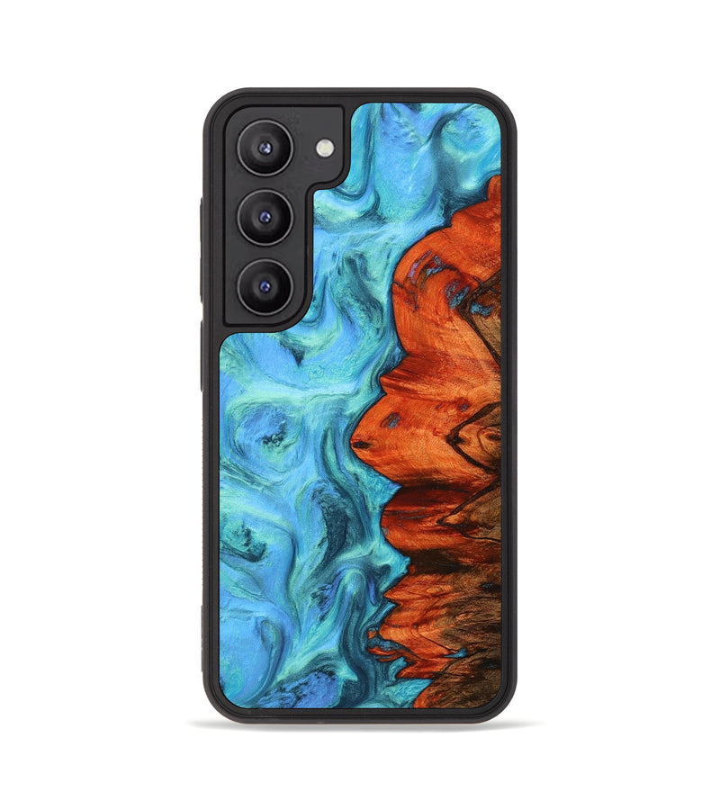 Galaxy S23 Wood+Resin Phone Case - Autumn (Blue, 708644)