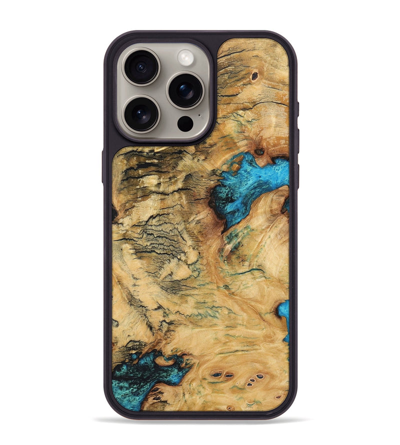 iPhone 15 Pro Max Wood+Resin Phone Case - Faith (Wood Burl, 708674)